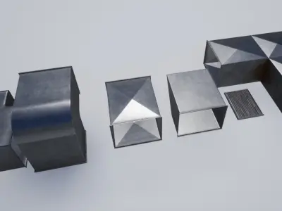 Game ready modular kit for AC Ducts Vents Low-poly 3D model