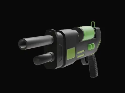 Stylized Sci-Fi Battle Poison Gun Free low-poly 3D model