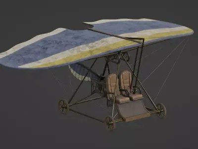 Historical Hang Glider Low-poly 3D model