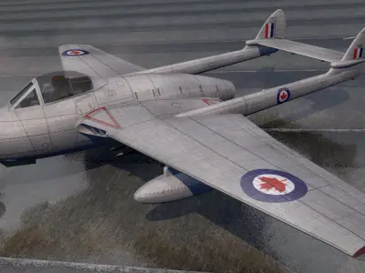 DeHavilland DH-100 Vampire FB Mk-5 3D model