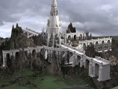 Narnia Mountains Castle 3 3D model