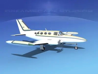 Cessna 414 Chancellor V02 3D model