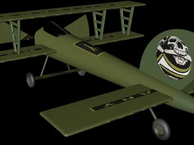 3d millitary planor Low-poly 3D model