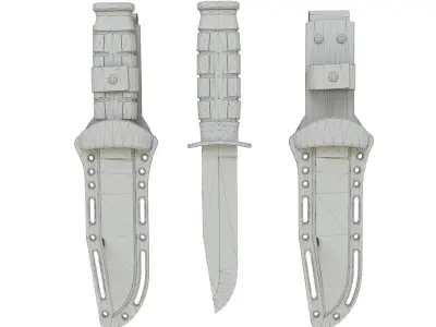 Knife tactical scabbard Low-poly 3D model