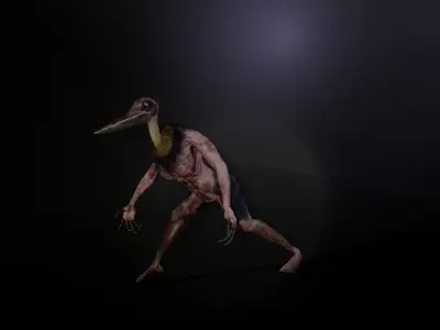 Bird mutant Low-poly 3D model