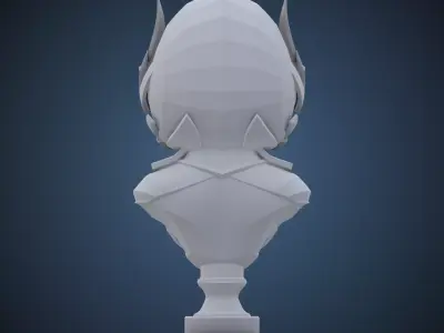 High and Low Poly Futuristic Female Bust Fantasy Figure PM-198 3D print model