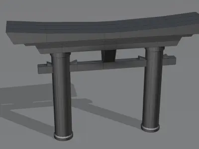 Japanese Myojin Torii Low-poly 3D model