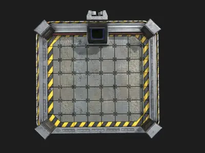 3D Lowpoly - SCIFI LIFT ELEVATOR Low-poly 3D model