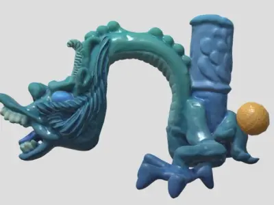 dragon with magic ball Free 3D model