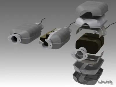 Car Exhaust Catalytic Converter 3D model