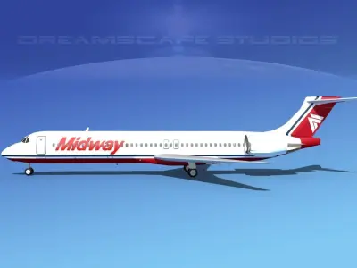McDonnell Douglas MD-87 Midway 3D model
