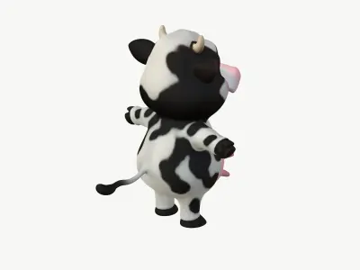 Cute Cartoon Simmental Cow - Stylized 3D Model