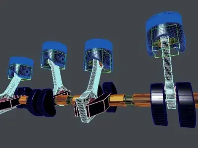 piston Low-poly 3D model