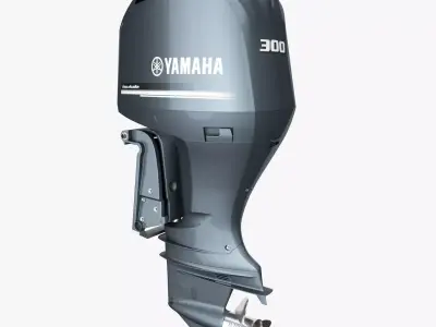 Yamaha Four Stroke 300hp V6 Outboard Motor 3D model