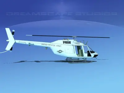 Bell OH-58B US Army 4 3D model