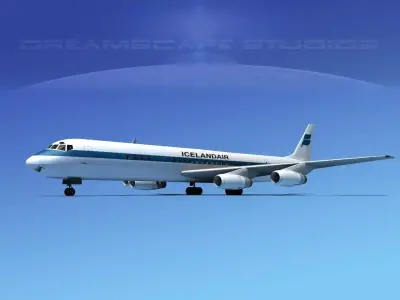 Douglas DC-8-63 Icelandair 3D model