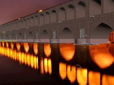 Thirty three bridges Isfahan Iran 3D model