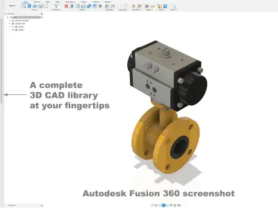 DIN-EN Butterfly Valves - Double Flanged - Yellow 3D model