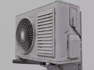 Dirty outdoor AC Low-poly 3D model