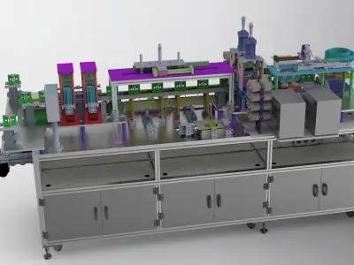 Usb cable production equipment 3D model