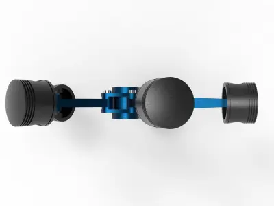 Radial piston mechanism 3D model