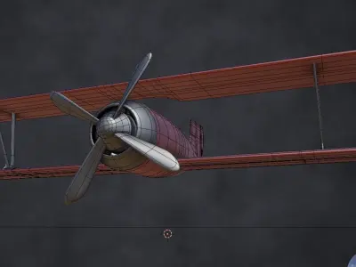 ww biplane  Low-poly 3D model