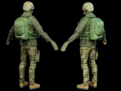 Infantry Army Soldier Full Tactical Armor Low-poly 3D model