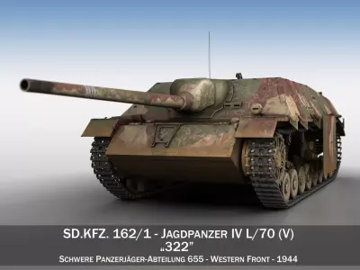 Jagdpanzer IV - L70V - 322 - Late Production 3D model