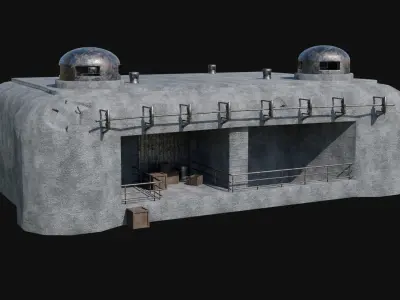 BUNKER MILITARY SHELTER POSTAPO HIDE HOUSE SURVIVAL COLLECTION Low-poly 3D model