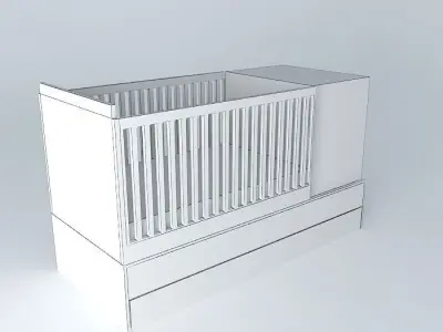 crib with dresser crib with chest crib Free 3D model