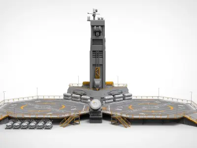 sci-fi Helipad 3D model