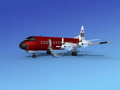 Lockheed L-188 Electra HP Braniff Intl 5 3D model