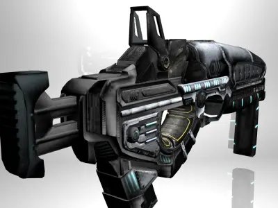 Sci-Fi Submachine Gun Low-poly 3D model