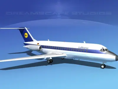 Douglas DC-9-20 Lufthansa 3D model