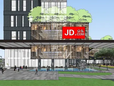 SU model of integrated office building building 3D model