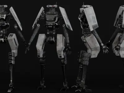Soldier Robot Low-poly 3D model
