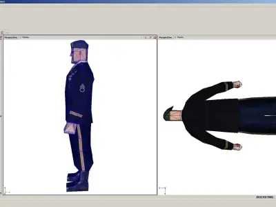 GreenBeret soldier in uniform Low-poly 3D model