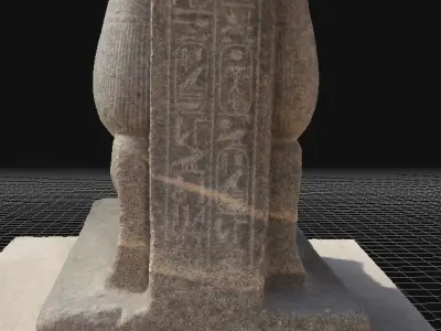 Real Scan Lower part of broken kneeling Egyptian statue 3D model
