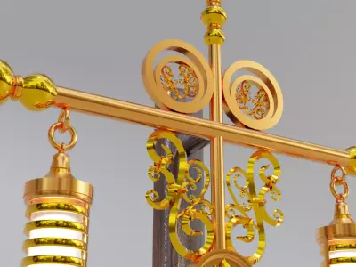 Ornament Gold Wall Lamp for decoration Free low-poly 3D model