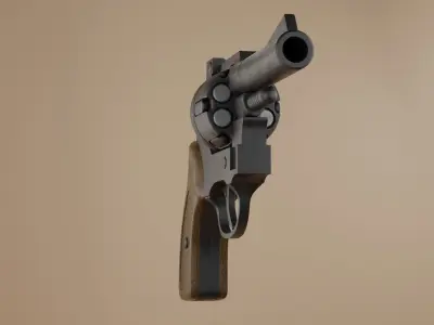 Old antique revolver 3D model