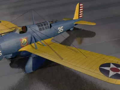 Curtiss A-12 Shrike 3D model