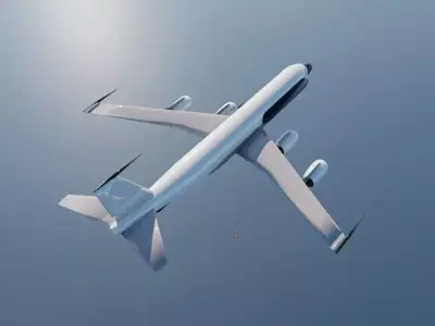 RC-137 CFM Radar Plane - Custom 1950s Modernized Jet Low-poly 3D model