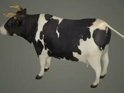 bull animal domestic game lowpoly cow animals 3D model