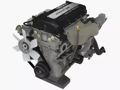 Nissan SR20DET Black Top engine Low-poly 3D model