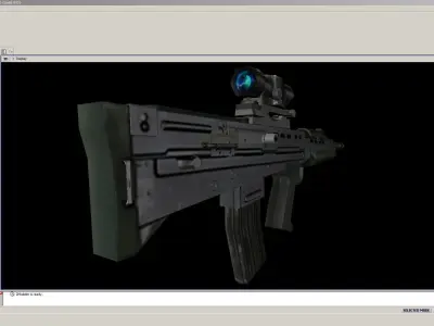 SA80-Scope gun on computer screen Low-poly 3D model