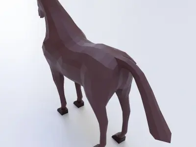 Horse cartoon 3d model  Low-poly 3D model