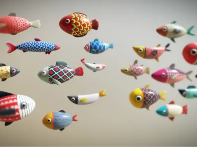 Cartoon Fish  Low-poly 3D model