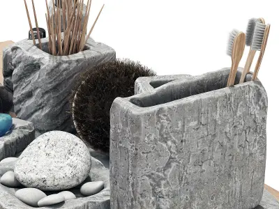 Batroom decor stone soap n3 3D model