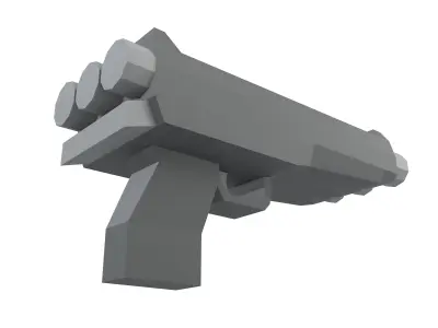Low Poly Gun v2 001 Low-poly 3D model