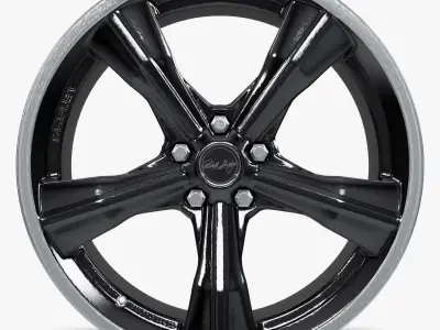 Carroll Shelby Wheel CS11 Wheel Gloss Gunmetal With Polished Low-poly 3D model